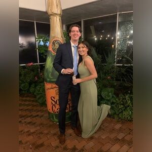 Show Me Your MuMu Paris Gown Moss Green Stretch Size Small